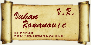 Vukan Romanović vizit kartica